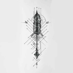 geometric-tattoo – tattoo design ideas free ai generated – essential-lines – for-nape – Gallery: geometric-inkby-ai