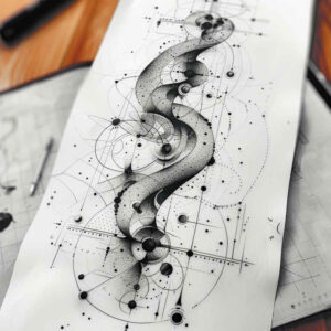 geometric-tattoo – tattoo design ideas free ai generated – short-stroke – for-back-shoulder – Gallery: geometric-inkby-ai