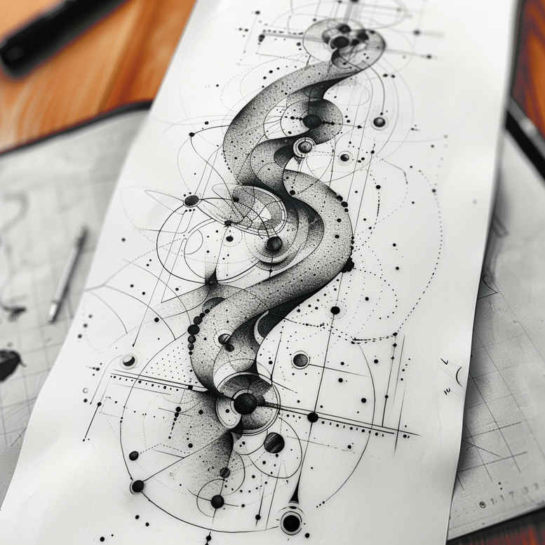 geometric-tattoo – tattoo design ideas free ai generated – short-stroke – for-back-shoulder – Gallery: geometric-inkby-ai