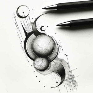 geometric-tattoo – tattoo design ideas free ai generated – thin-script – for-lower-back – Gallery: geometric-inkby-ai