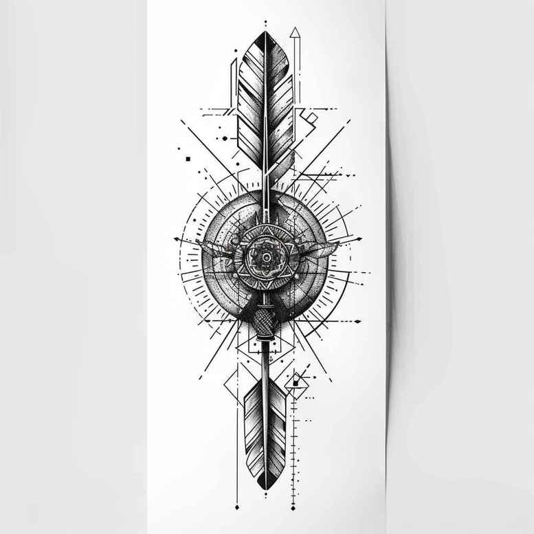 geometric-tattoos – tattoo design ideas free ai generated – abstract – for-lower-leg – Gallery: geometric-inkby-ai