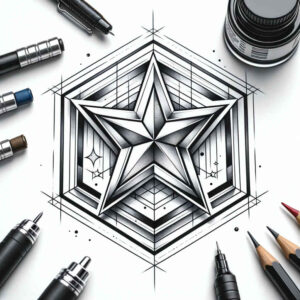 geometric-tattoos – tattoo design ideas free ai generated – crisp-outline – for-triceps – Gallery: geometric-inkby-ai