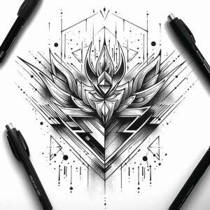 hexagon-tattoo – tattoo design ideas free ai generated – discreet-mark – for-nape – Gallery: geometric-inkby-ai