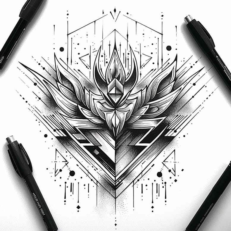 hexagon-tattoo – tattoo design ideas free ai generated – discreet-mark – for-nape – Gallery: geometric-inkby-ai