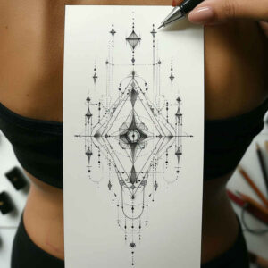 hexagon-tattoo – tattoo design ideas free ai generated – essential – for-calf – Gallery: geometric-inkby-ai