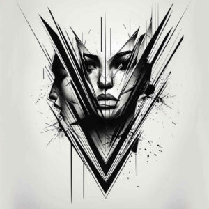 layered-geometric-tattoo – tattoo design ideas free ai generated – airy-touch – for-thigh – Gallery: geometric-inkby-ai