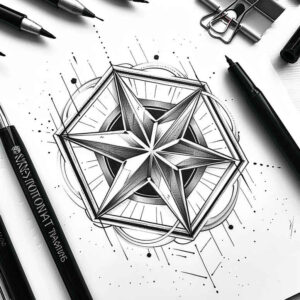 line-tattoo – tattoo design ideas free ai generated – small-detail – for-upper-shoulder – Gallery: geometric-inkby-ai
