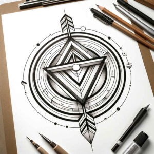 minimalist-geometric-design – tattoo design ideas free ai generated – open-space – for-collarbone – Gallery: geometric-inkby-ai