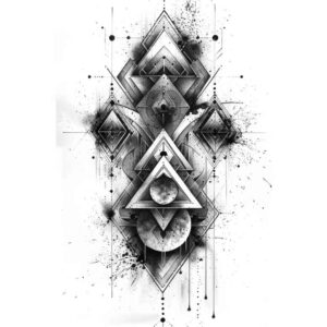 minimalist-geometric-design – tattoo design ideas free ai generated – punctual – for-elbow – Gallery: geometric-inkby-ai