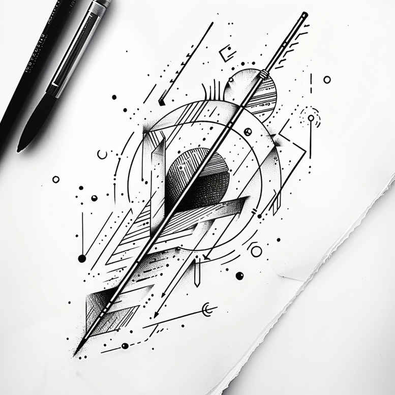 minimalist-polygon-tattoo – tattoo design ideas free ai generated – petite – for-scapula – Gallery: geometric-inkby-ai