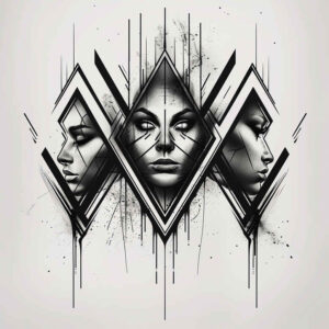 minimalist-polygon-tattoo – tattoo design ideas free ai generated – tiny-tattoo – for-neck – Gallery: geometric-inkby-ai
