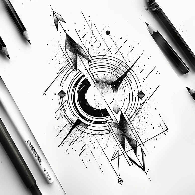 minimalist-tattoo – tattoo design ideas free ai generated – airy – for-wrist – Gallery: geometric-inkby-ai