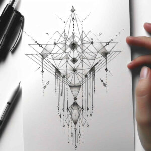 minimalist-tattoo – tattoo design ideas free ai generated – quiet-art – for-neck – Gallery: geometric-inkby-ai