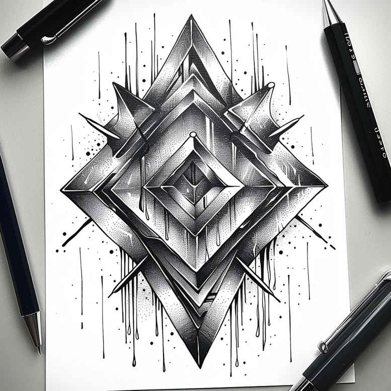 modern-geometric-tattoo – tattoo design ideas free ai generated – minimalist – for-thigh – Gallery: geometric-inkby-ai