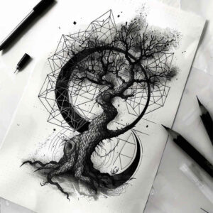 overlapping-shape-tattoo – tattoo design ideas free ai generated – basic – for-foot – Gallery: geometric-inkby-ai