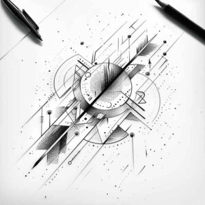 overlapping-shape-tattoo – tattoo design ideas free ai generated – discreet-ink – for-shoulder-blade – Gallery: geometric-inkby-ai