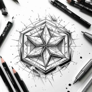 overlapping-shape-tattoo – tattoo design ideas free ai generated – plain – for-side – Gallery: geometric-inkby-ai
