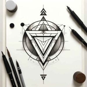 overlapping-shape-tattoo – tattoo design ideas free ai generated – thin-line – for-hand – Gallery: geometric-inkby-ai