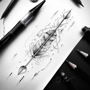 overlapping-shape-tattoo – tattoo design ideas free ai generated – tiny-motif – for-elbow – Gallery: geometric-inkby-ai