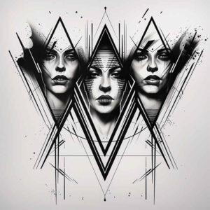 polygon-tattoo – tattoo design ideas free ai generated – elemental – for-knee – Gallery: geometric-inkby-ai