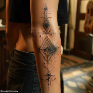 polygon-tattoo – tattoo design ideas free ai generated – slender – for-full-back – Gallery: geometric-inkby-ai