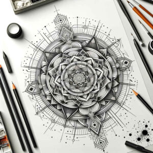 polygonal-tattoo – tattoo design ideas free ai generated – pinprick – for-triceps – Gallery: geometric-inkby-ai