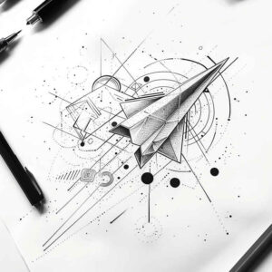 polygonal-tattoo – tattoo design ideas free ai generated – simple-dot – for-lower-leg – Gallery: geometric-inkby-ai