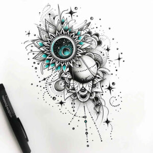 spatial-tattoo – tattoo design ideas free ai generated – refined-ink – for-back-of-neck – Gallery: geometric-inkby-ai