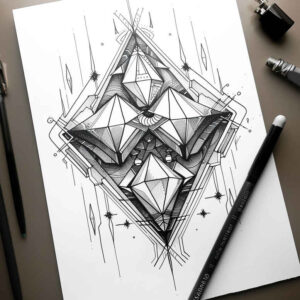 spatial-tattoo – tattoo design ideas free ai generated – silent – for-ribs – Gallery: geometric-inkby-ai