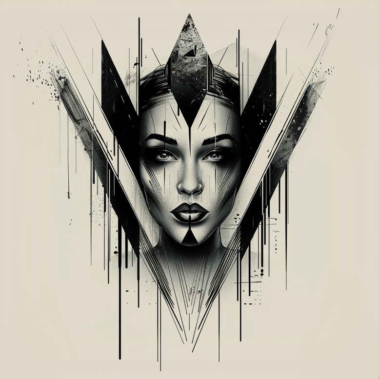symmetrical-design-tattoo – tattoo design ideas free ai generated – micro-line – for-shoulder-blade – Gallery: geometric-inkby-ai