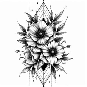 symmetrical-geometric-tattoo – tattoo design ideas free ai generated – discreet – for-lower-chest – Gallery: geometric-inkby-ai