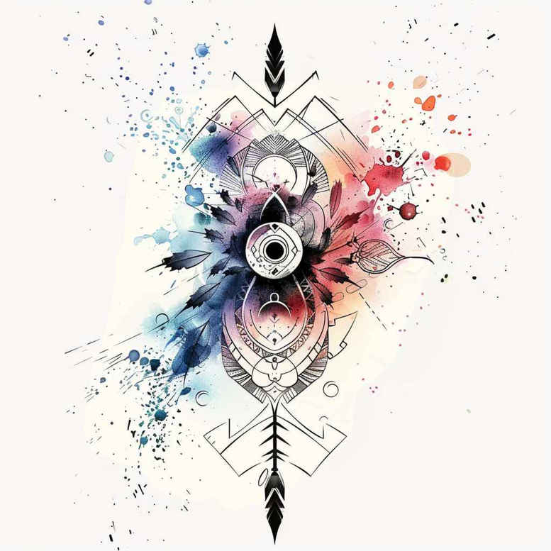 geometric tattoo design ideas interlocking shapes artistic swirl embodying courage