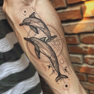 geometric tattoo design ideas rhombus artistic swirl symbol of endurance