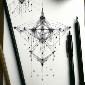 geometric tattoo design ideas crystal structure balance determination and power
