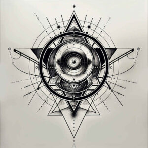 geometric tattoo design ideas bold outline balance for full back