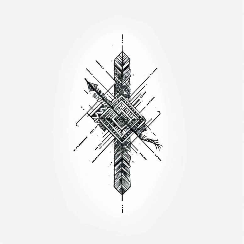 geometric tattoo design ideas interlocking shapes balance shows courage