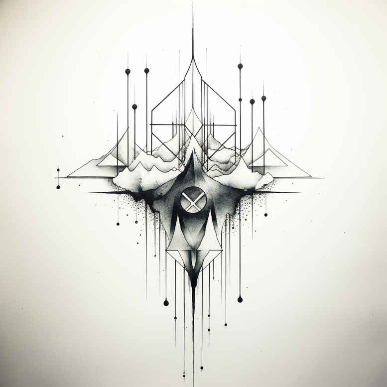 geometric tattoo design ideas structured form balance symbolising resilience