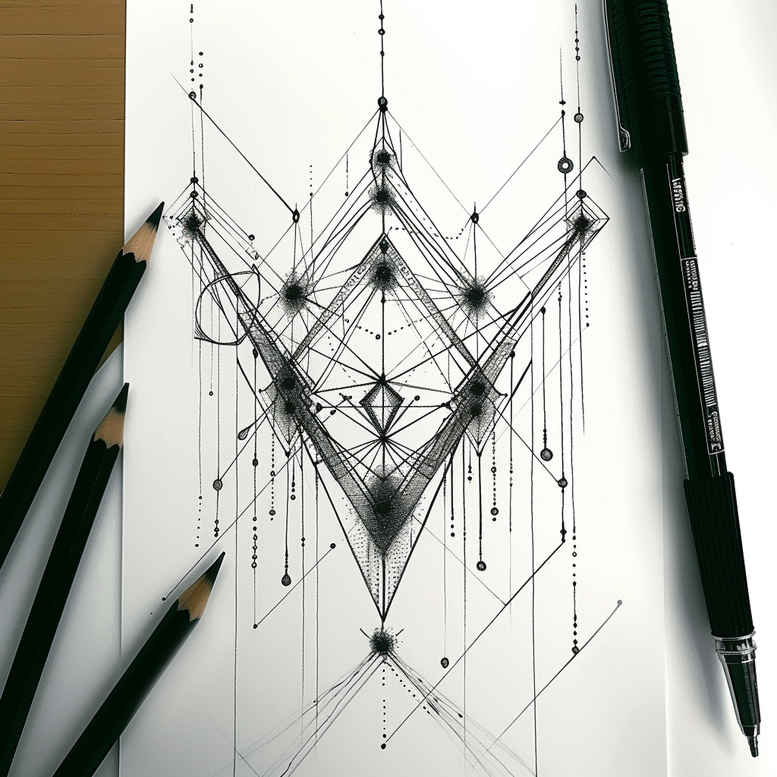 geometric tattoo design ideas circular motif blooming center represents resilience
