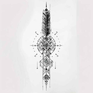 geometric tattoo design ideas pinup flash calm mind represents courage