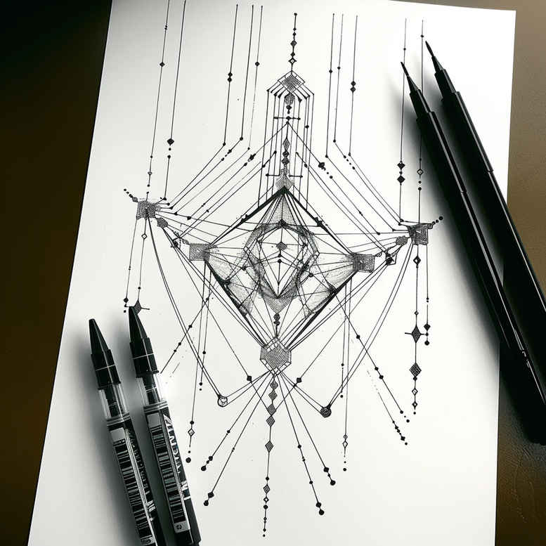 geometric tattoo design ideas classic shading celestial meaning endurance