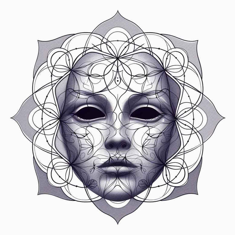geometric tattoo design ideas geometric texture centered for lower chest