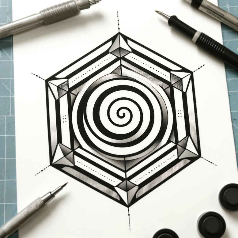 geometric tattoo design ideas sailor motif centerpiece for calf