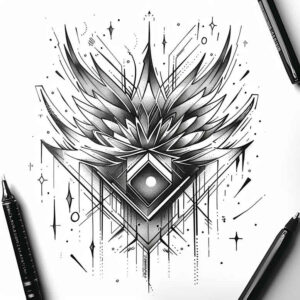 geometric tattoo design ideas isometric circle segments embodying resilience