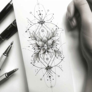 geometric tattoo design ideas math inspired circle segments for palm
