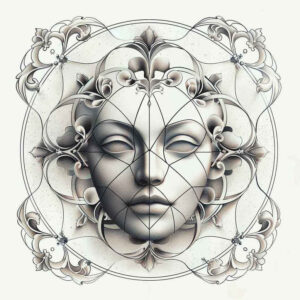 geometric tattoo design ideas vintage style circular pattern for spine