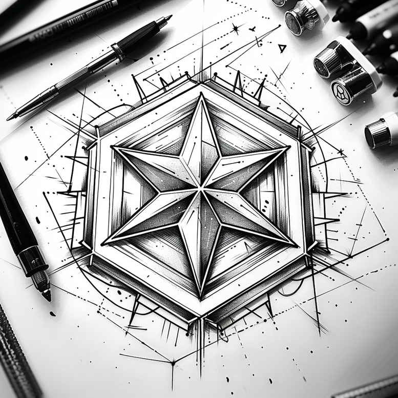 geometric tattoo design ideas rockabilly circular pattern for triceps