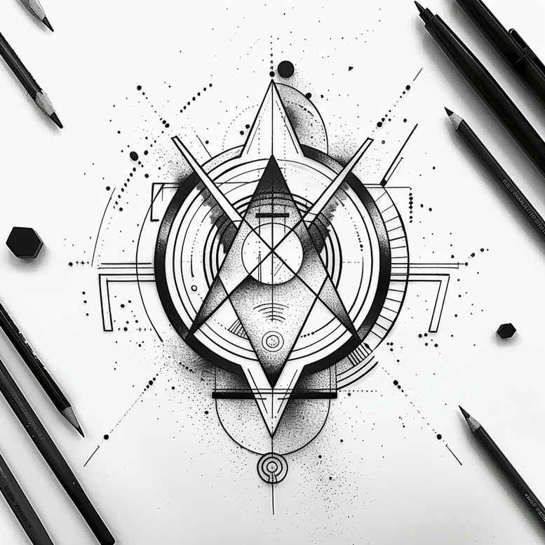 geometric tattoo design ideas geometric gradient circular pattern meaning endurance