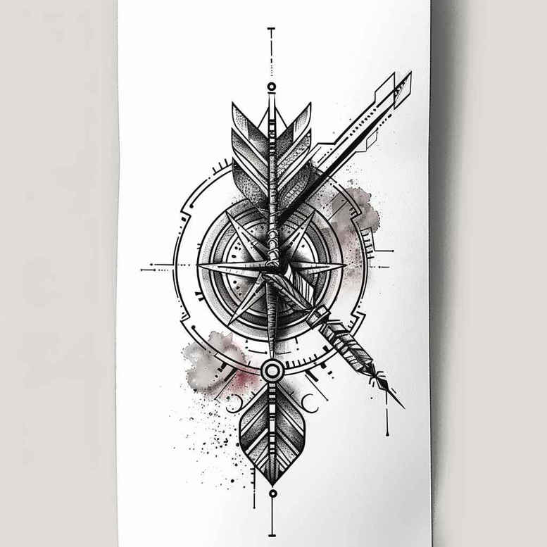 geometric tattoo design ideas limited palette circular pattern shows courage