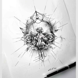 geometric tattoo design ideas circle geometry complex design for outer arm