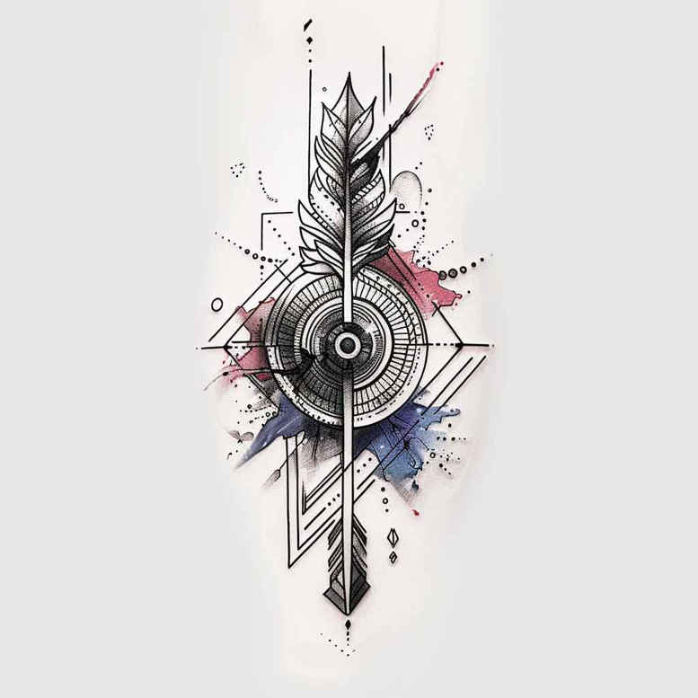 geometric tattoo design ideas military theme complex design resilience and power
